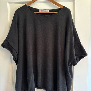 Free People Winnie Sweater Tee - Large - Black